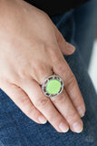 Encompassing Pearlescence - Green Ring - Paparazzi Accessories Ring Bedazzle Me Pretty Mobile Fashion Boutique