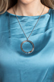 Encrusted Elegance - Silver Necklace - Paparazzi Accessories Necklace Bedazzle Me Pretty Mobile Fashion Boutique