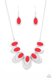 Endless Eclipse - Red Necklace - Paparazzi Accessories Necklace Bedazzle Me Pretty Mobile Fashion Boutique