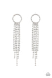 Endless Sheen - White Earrings - Paparazzi Accessories Earrings Bedazzle Me Pretty Mobile Fashion Boutique