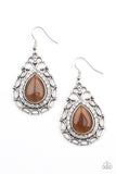 Endlessly Enchanting - Brown Earrings - Paparazzi Accessories Earrings Bedazzle Me Pretty Mobile Fashion Boutique