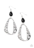 Enhanced Elegance - Black Earrings - Paparazzi Accessories Earrings Bedazzle Me Pretty Mobile Fashion Boutique