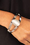 Enhanced Enchantment - White Bracelet - Paparazzi Accessories Bracelet Bedazzle Me Pretty Mobile Fashion Boutique