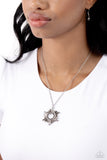 Enigmatic Edge - Silver Necklace - Paparazzi Accessories Necklace Bedazzle Me Pretty Mobile Fashion Boutique