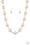Ensconced in Elegance - Brown Necklace - Paparazzi Accessories Necklace Bedazzle Me Pretty Mobile Fashion Boutique
