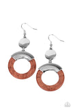 ENTRADA at Your Own Risk - Brown Earrings - Paparazzi Accessories Earrings Bedazzle Me Pretty Mobile Fashion Boutique