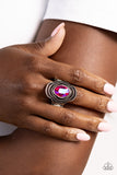 Entrancing Edge - Pink Ring - Paparazzi Accessories Ring Bedazzle Me Pretty Mobile Fashion Boutique