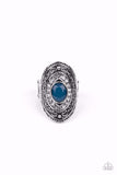 Entrancing Enchantment - Blue Ring - Paparazzi Accessories Ring Bedazzle Me Pretty Mobile Fashion Boutique