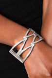 Entrancing Etiquette - White Bracelet - Paparazzi Accessories Bracelet Bedazzle Me Pretty Mobile Fashion Boutique