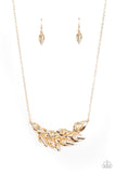 Enviable Elegance - Gold Necklace - Paparazzi Accessories Necklace Bedazzle Me Pretty Mobile Fashion Boutique