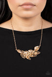 Enviable Elegance - Gold Necklace - Paparazzi Accessories Necklace Bedazzle Me Pretty Mobile Fashion Boutique