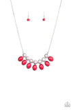 Environmental Impact - Red Necklace - Paparazzi Accessories Necklace Bedazzle Me Pretty Mobile Fashion Boutique