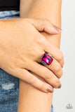Epic Proportions - Pink Ring - Paparazzi Accessories Ring Bedazzle Me Pretty Mobile Fashion Boutique