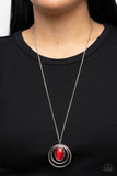 Epicenter of Elegance - Red Necklace - Paparazzi Accessories Necklace Bedazzle Me Pretty Mobile Fashion Boutique