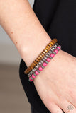 ESCAPADE Route - Pink Bracelet - Paparazzi Accessories Bracelet Bedazzle Me Pretty Mobile Fashion Boutique