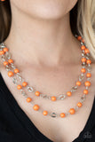 Essentially Earthy - Orange Necklace - Paparazzi Accessories Necklace Bedazzle Me Pretty Mobile Fashion Boutique