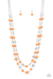 Essentially Earthy - Orange Necklace - Paparazzi Accessories Necklace Bedazzle Me Pretty Mobile Fashion Boutique