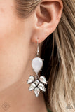 Ethereal Effervescence - White Earrings - Paparazzi Accessories Earrings Bedazzle Me Pretty Mobile Fashion Boutique
