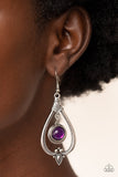 Ethereal Emblem - Purple Earrings - Paparazzi Accessories Earrings Bedazzle Me Pretty Mobile Fashion Boutique