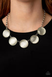 Ethereal Escape - White Necklace - Paparazzi Accessories Necklace Bedazzle Me Pretty Mobile Fashion Boutique