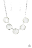 Ethereal Escape - White Necklace - Paparazzi Accessories Necklace Bedazzle Me Pretty Mobile Fashion Boutique