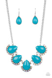 Ethereal Exaggerations - Blue Necklace - Paparazzi Accessories Necklace Bedazzle Me Pretty Mobile Fashion Boutique