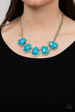 Ethereal Exaggerations - Blue Necklace - Paparazzi Accessories Necklace Bedazzle Me Pretty Mobile Fashion Boutique