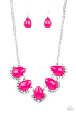 Ethereal Exaggerations - Pink Necklace - Paparazzi Accessories Necklace Bedazzle Me Pretty Mobile Fashion Boutique
