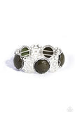 Ethereal Excursion - Green Bracelet - Paparazzi Accessories Bracelet Bedazzle Me Pretty Mobile Fashion Boutique