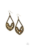 Ethereal Expressions - Brass Earrings - Paparazzi Accessories Earrings Bedazzle Me Pretty Mobile Fashion Boutique