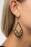 Ethereal Expressions - Brass Earrings - Paparazzi Accessories Earrings Bedazzle Me Pretty Mobile Fashion Boutique