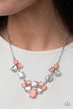 Ethereal Romance - Orange Necklace - Paparazzi Accessories Necklace Bedazzle Me Pretty Mobile Fashion Boutique
