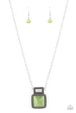 Ethereally Elemental - Green Necklace - Paparazzi Accessories Necklace Bedazzle Me Pretty Mobile Fashion Boutique