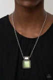 Ethereally Elemental - Green Necklace - Paparazzi Accessories Necklace Bedazzle Me Pretty Mobile Fashion Boutique