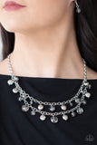 Ethereally Ensconced - Silver Necklace - Paparazzi Accessories Necklace Bedazzle Me Pretty Mobile Fashion Boutique