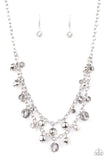Ethereally Ensconced - Silver Necklace - Paparazzi Accessories Necklace Bedazzle Me Pretty Mobile Fashion Boutique