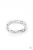 Ethereally Entangled - White Bracelet - Paparazzi Accessories Bracelet Bedazzle Me Pretty Mobile Fashion Boutique