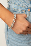 Ethereally Entangled - White Bracelet - Paparazzi Accessories Bracelet Bedazzle Me Pretty Mobile Fashion Boutique