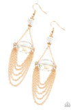 Ethereally Extravagant - Gold Earrings - Paparazzi Accessories Earrings Bedazzle Me Pretty Mobile Fashion Boutique