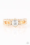 Ever Elegant - Gold Ring - Paparazzi Accessories Ring Bedazzle Me Pretty Mobile Fashion Boutique
