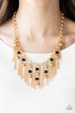 Ever Rebellious - Gold Necklace - Paparazzi Accessories Necklace Bedazzle Me Pretty Mobile Fashion Boutique