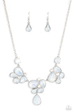 Everglade Escape - White Necklace - Paparazzi Accessories Necklace Bedazzle Me Pretty Mobile Fashion Boutique