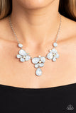 Everglade Escape - White Necklace - Paparazzi Accessories Necklace Bedazzle Me Pretty Mobile Fashion Boutique