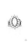 Everlasting Eden - White Ring - Paparazzi Accessories Ring Bedazzle Me Pretty Mobile Fashion Boutique