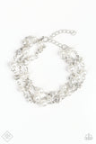 Every VOW and Then - White Bracelet - Paparazzi Accessories Bracelet Bedazzle Me Pretty Mobile Fashion Boutique