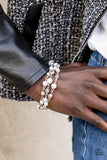 Every VOW and Then - White Bracelet - Paparazzi Accessories Bracelet Bedazzle Me Pretty Mobile Fashion Boutique