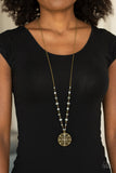 Everyday Enchantment - Brass Necklace - Paparazzi Accessories Necklace Bedazzle Me Pretty Mobile Fashion Boutique