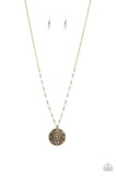 Everyday Enchantment - Brass Necklace - Paparazzi Accessories Necklace Bedazzle Me Pretty Mobile Fashion Boutique