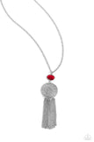 Everyday Excursionist - Red Necklace - Paparazzi Accessories Necklace Bedazzle Me Pretty Mobile Fashion Boutique
