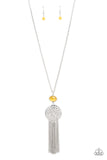 Everyday Excursionist - Yellow Necklace - Paparazzi Accessories Necklace Bedazzle Me Pretty Mobile Fashion Boutique